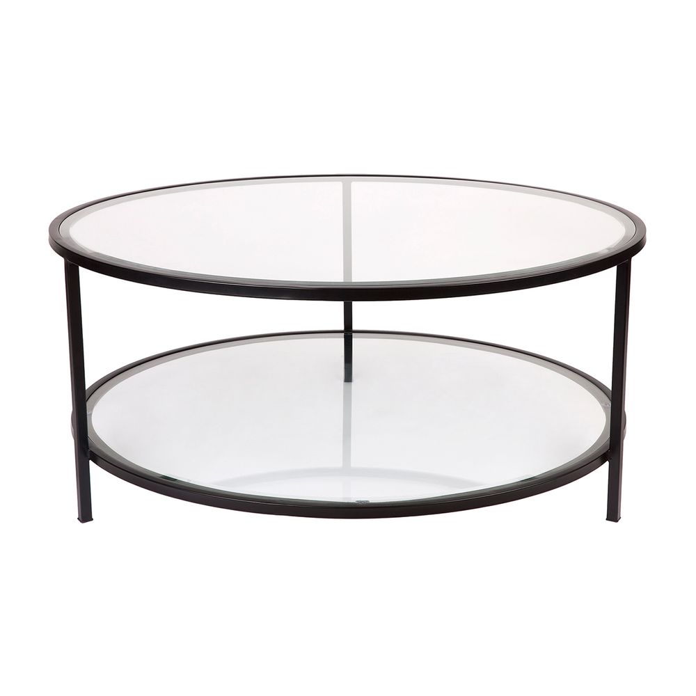 Cocktail Glass Round Coffee Table - Black | The Interior Designer